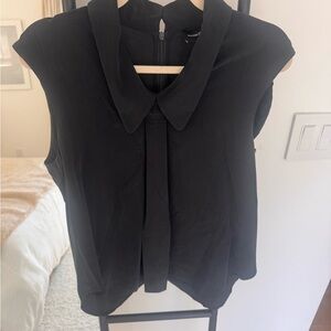 Rachel Comey Black Collared Sleeveless Blouse